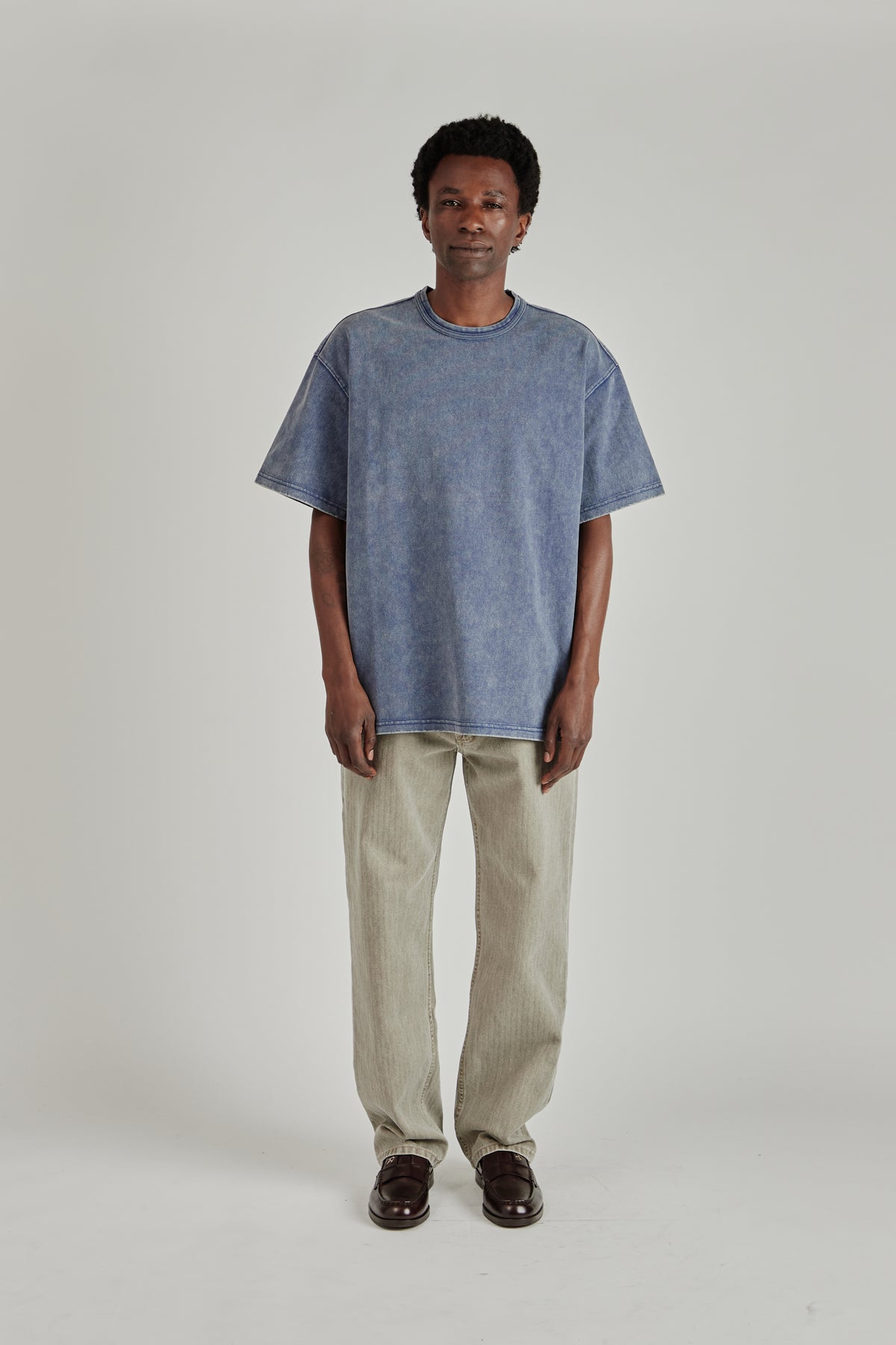 OG Vintage Dyeing Half Tee - Washed Navy