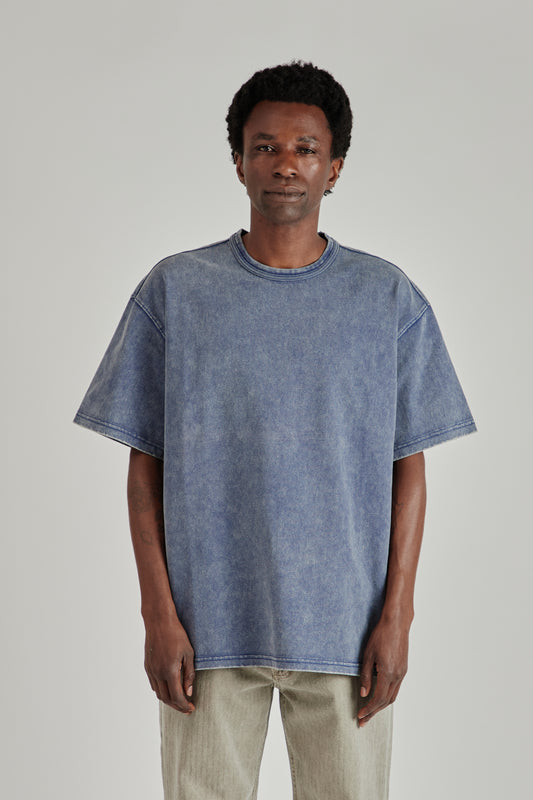 OG Vintage Dyeing Half Tee - Washed Navy