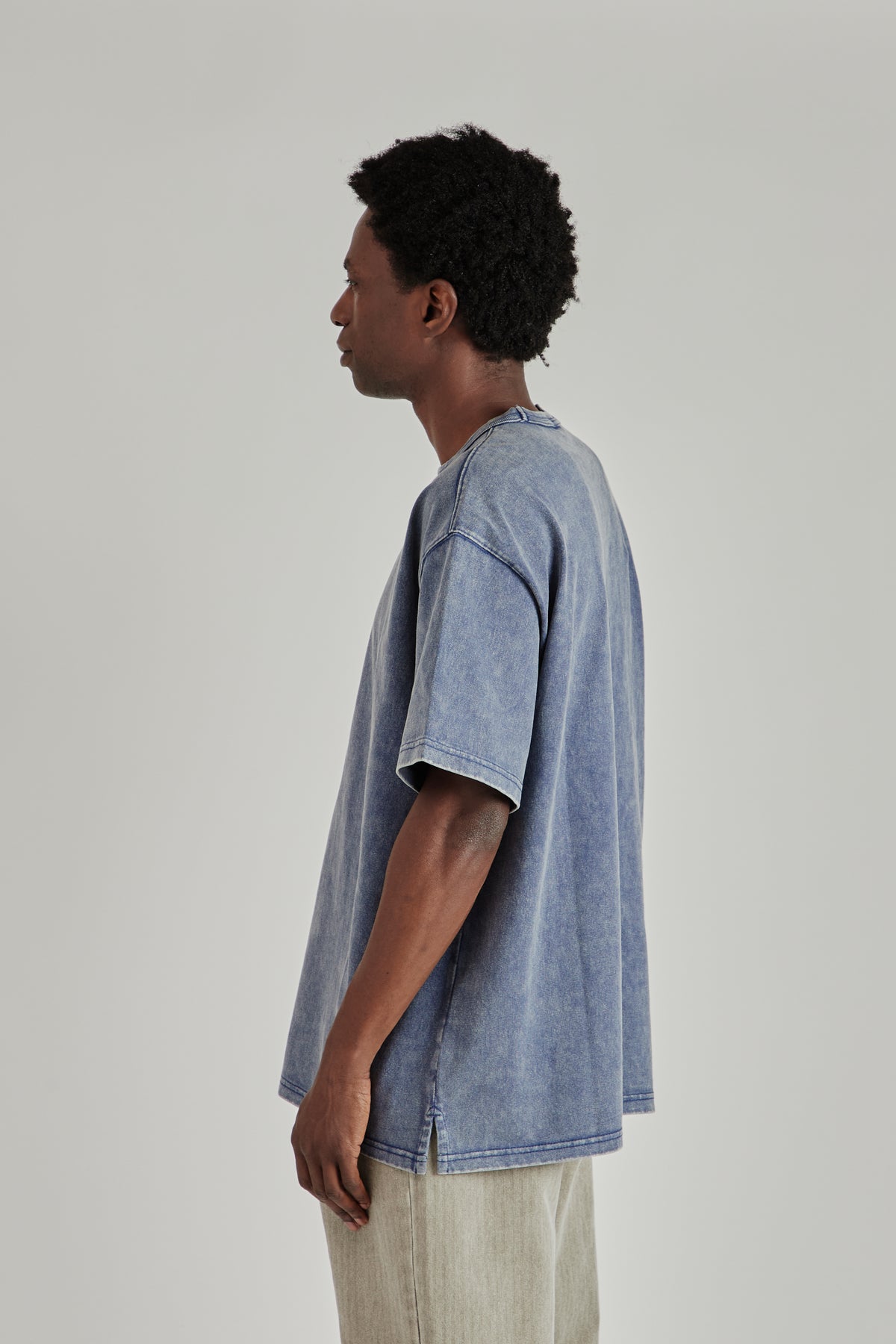 OG Vintage Dyeing Half Tee - Washed Navy