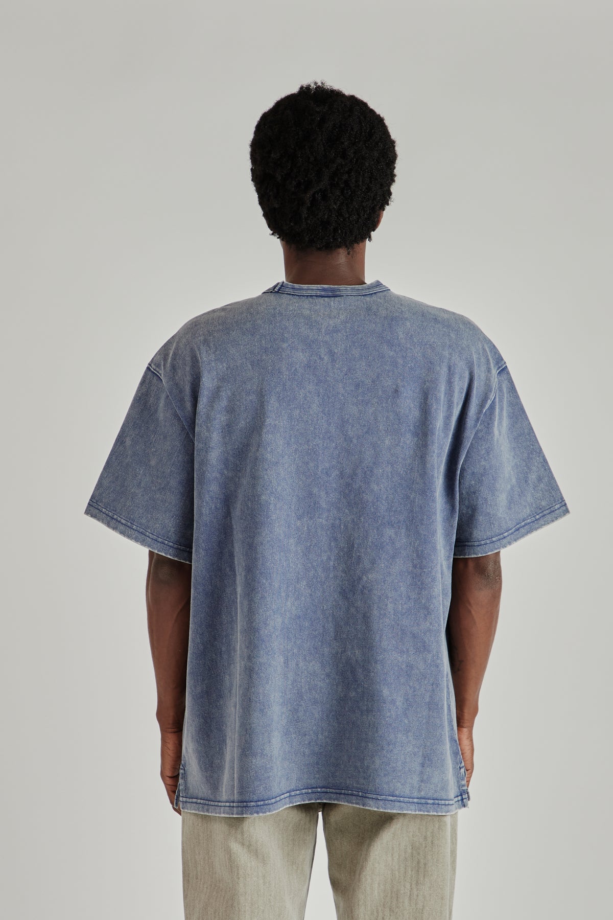 OG Vintage Dyeing Half Tee - Washed Navy