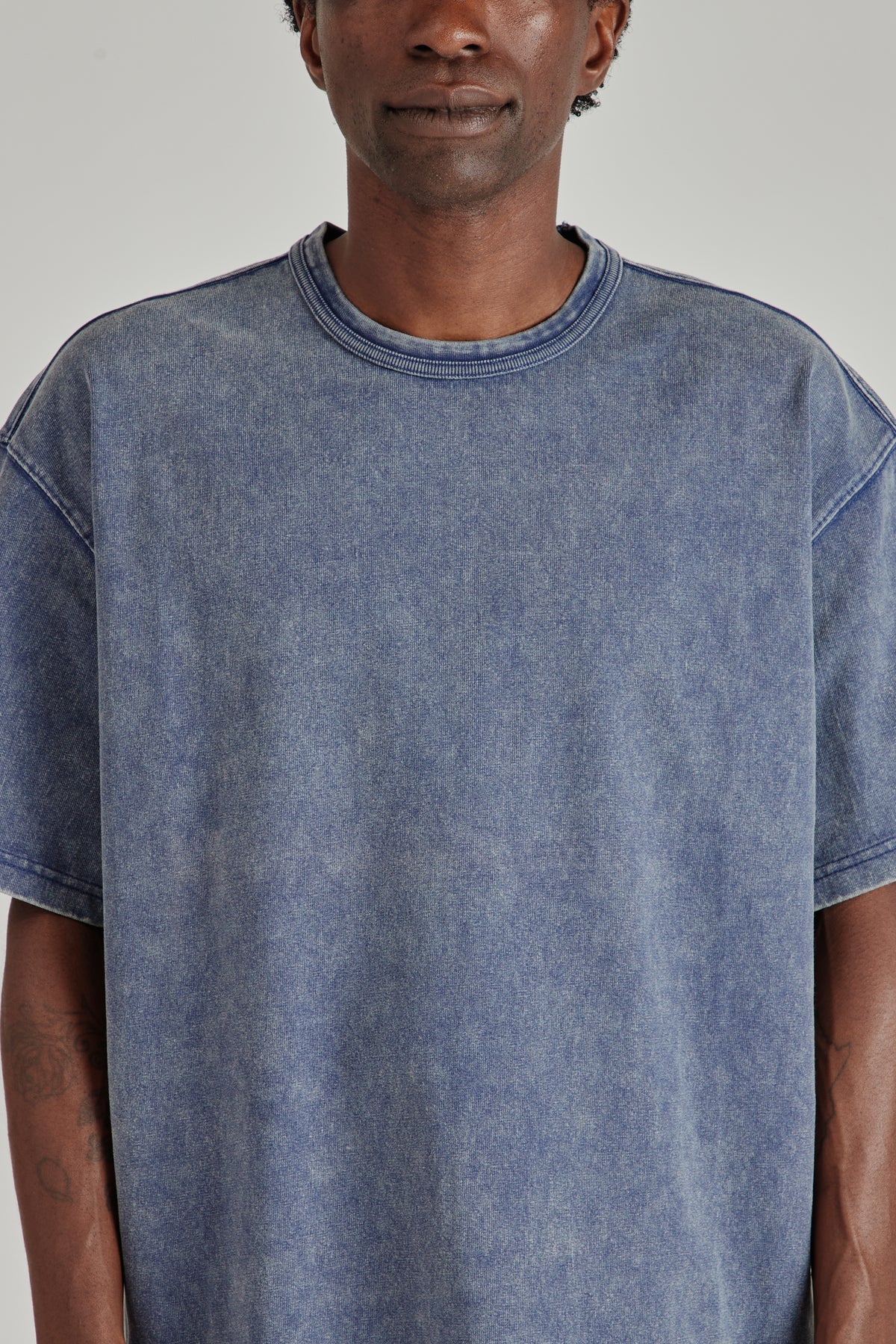 OG Vintage Dyeing Half Tee - Washed Navy