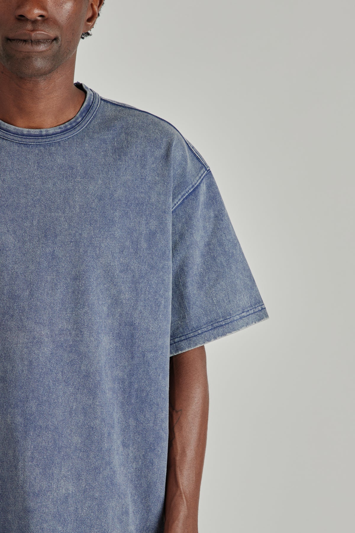 OG Vintage Dyeing Half Tee - Washed Navy