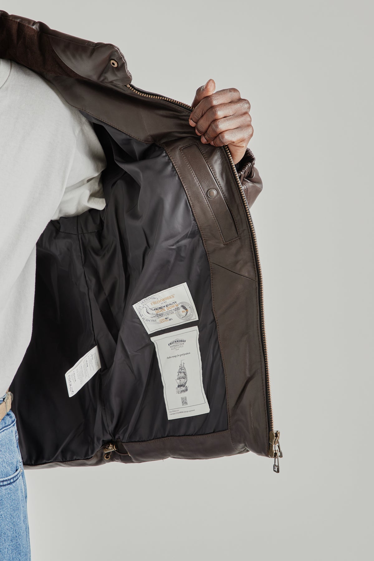 Snowdon Lambskin Down Jacket - Brown