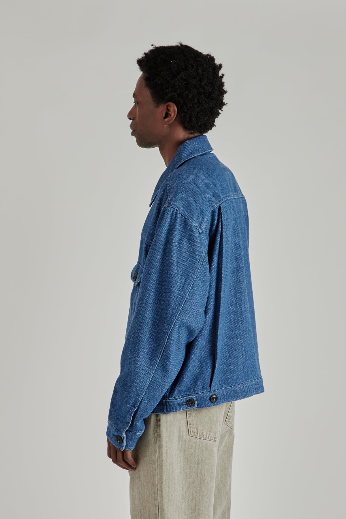 Sashiko Denim Trucket Jacket - Mid Blue