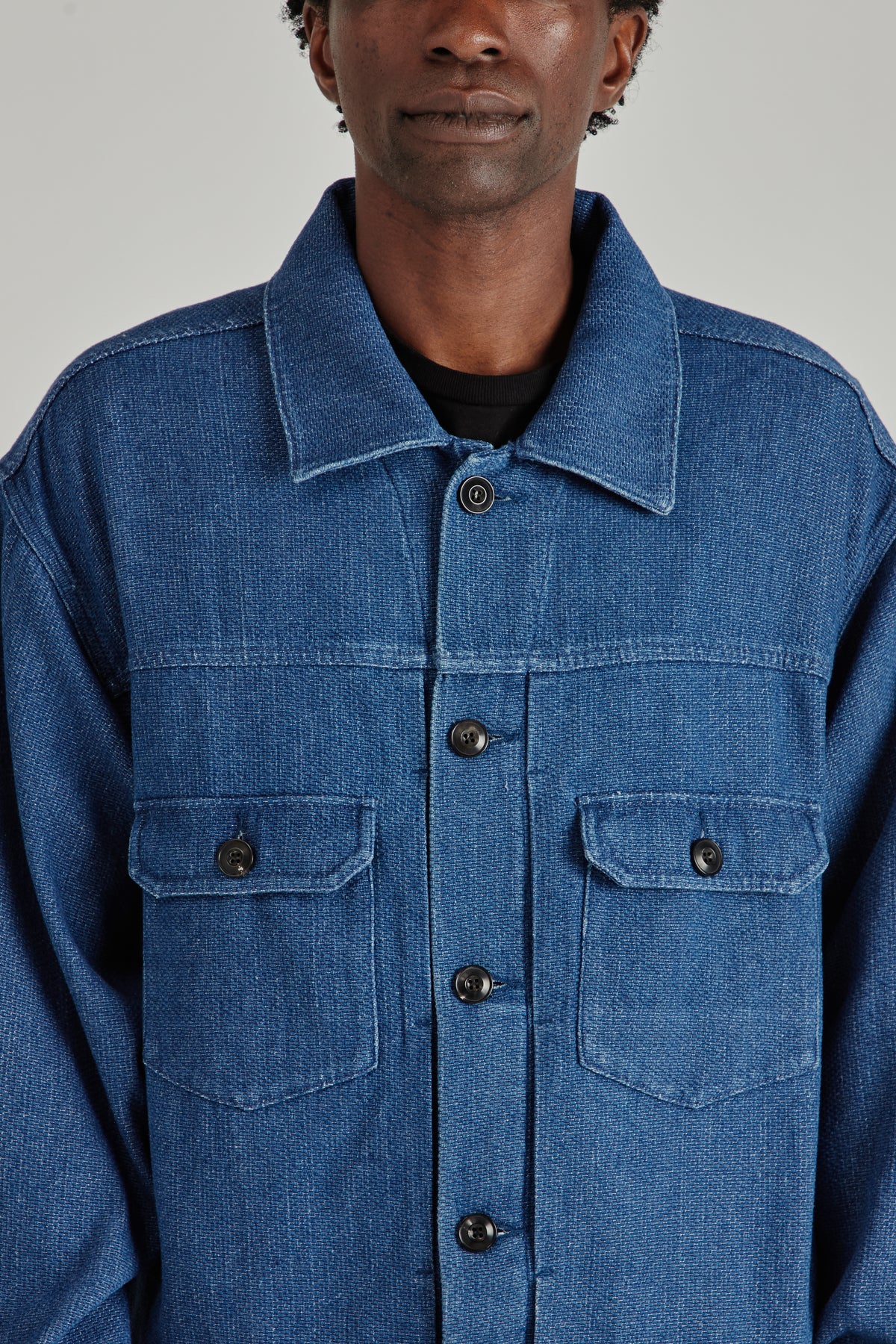 Sashiko Denim Trucket Jacket - Mid Blue