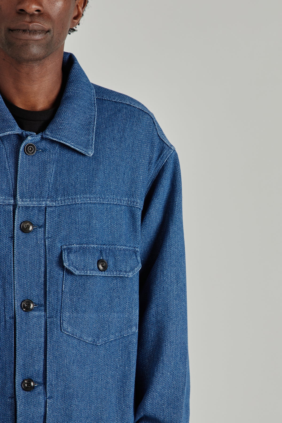 Sashiko Denim Trucket Jacket - Mid Blue