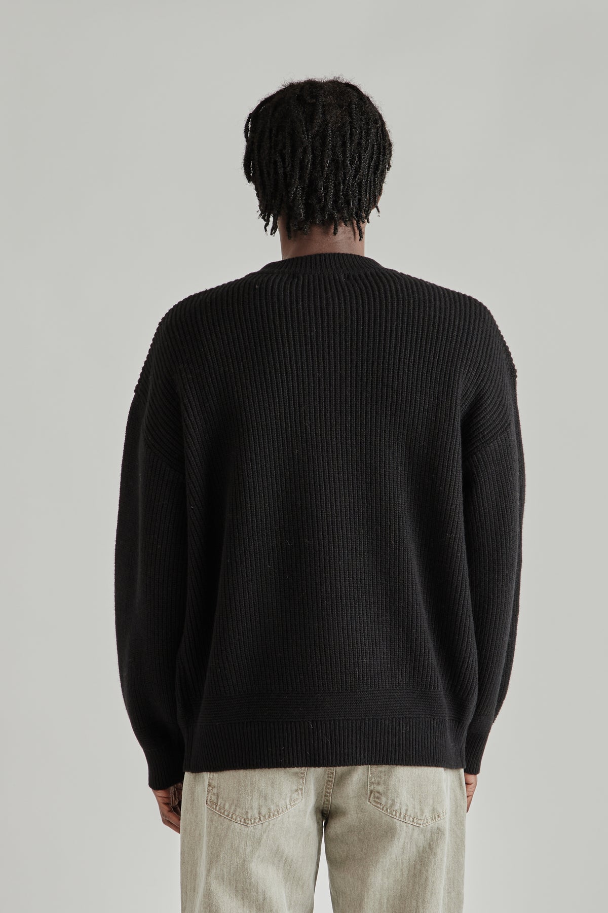Wool Deck Zipup Cardigan - Black