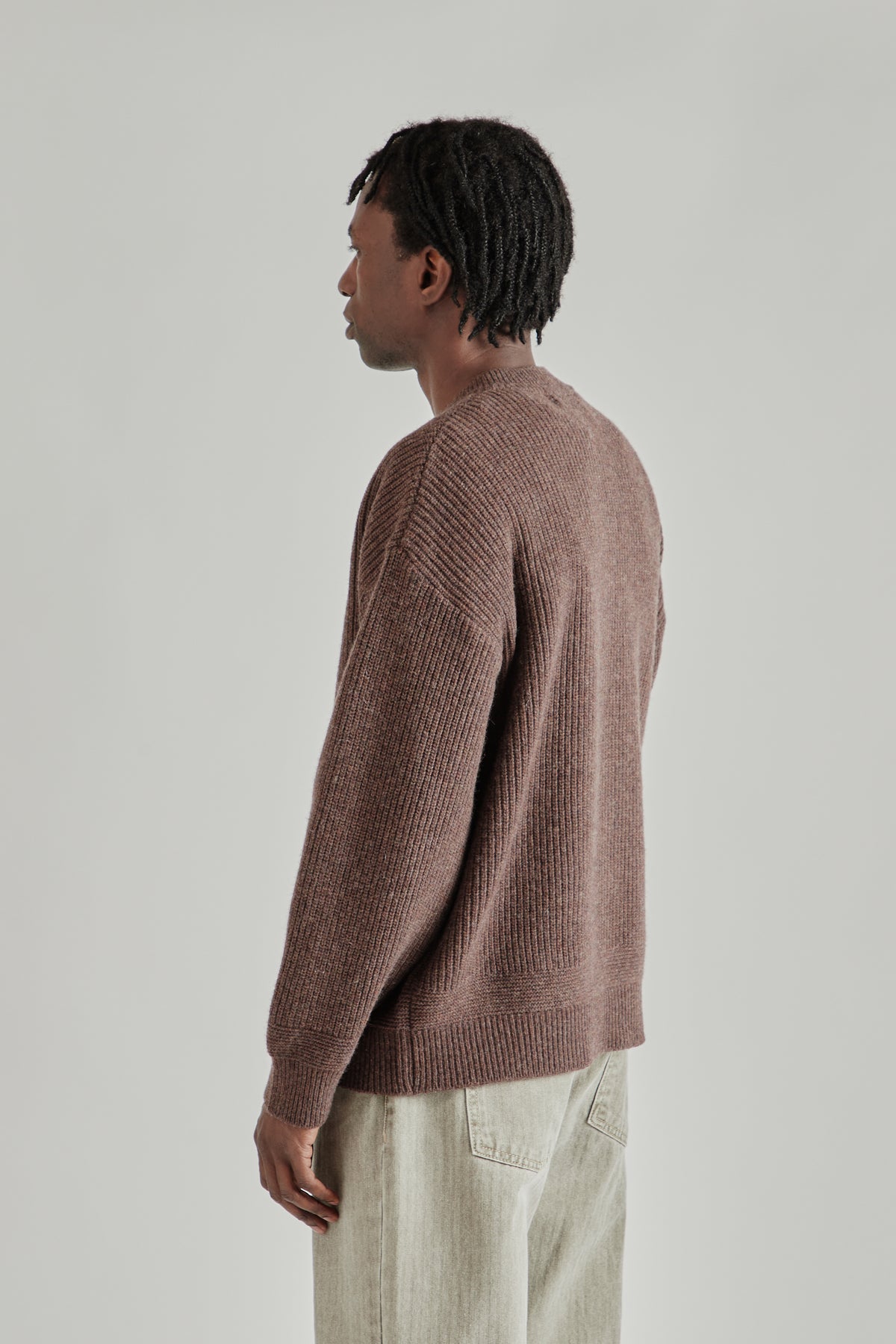 Wool Deck Zipup Cardigan - Choco Brown