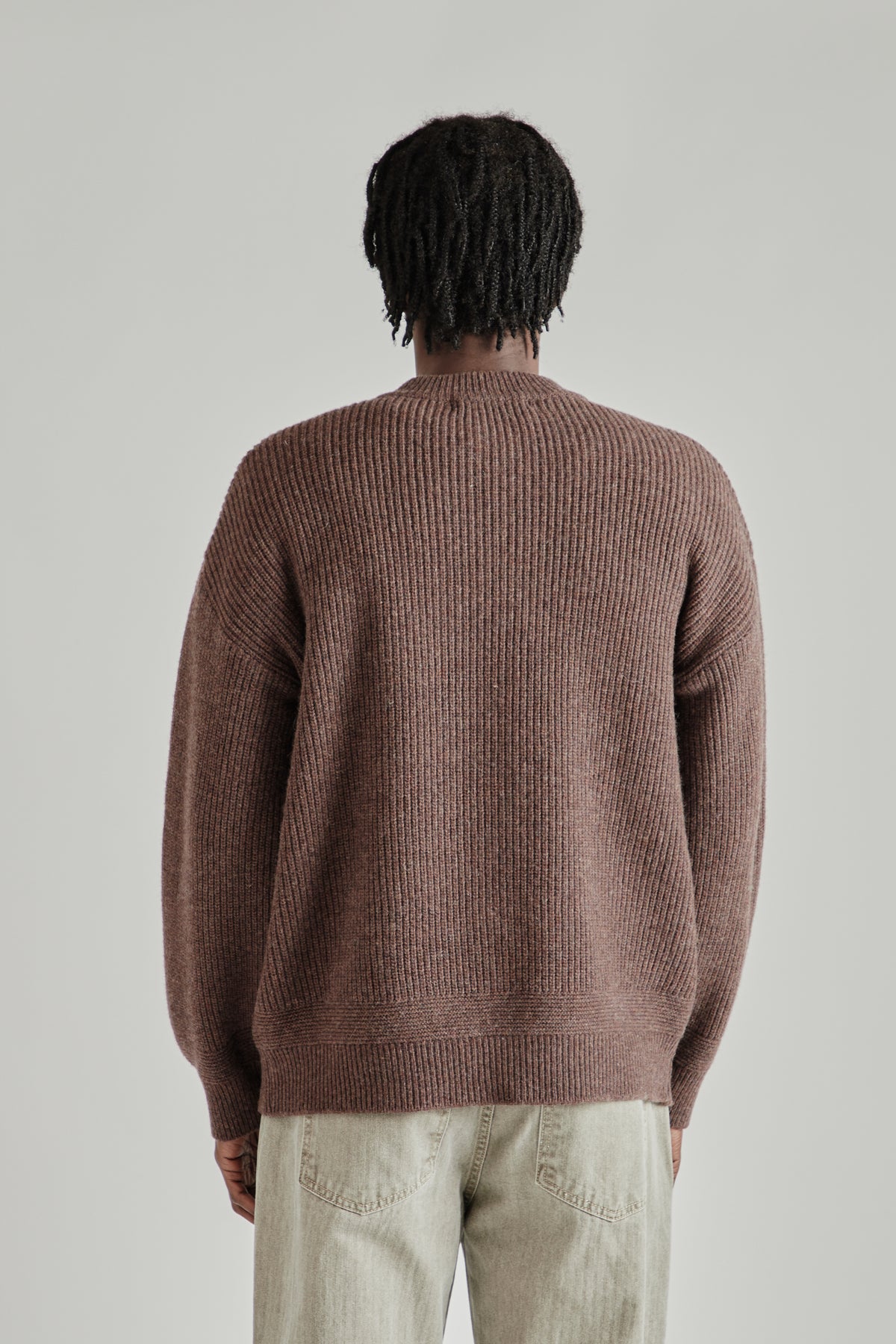 Wool Deck Zipup Cardigan - Choco Brown