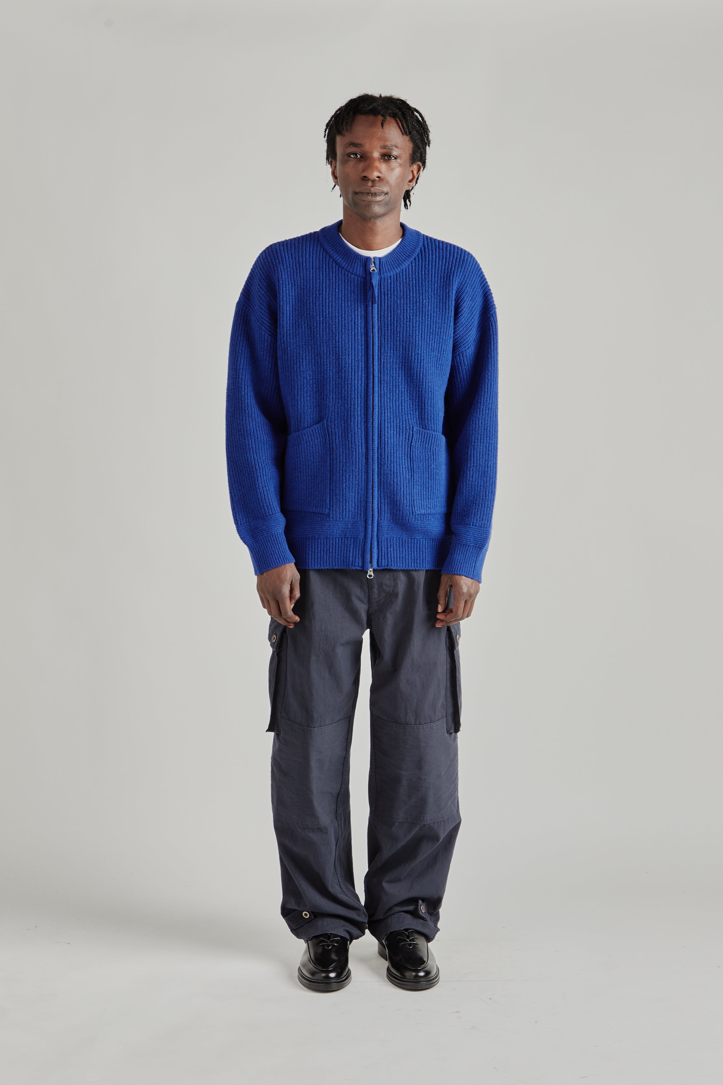 Frizmworks Wool Zip Cardigan Blue | Wallace Mercantile