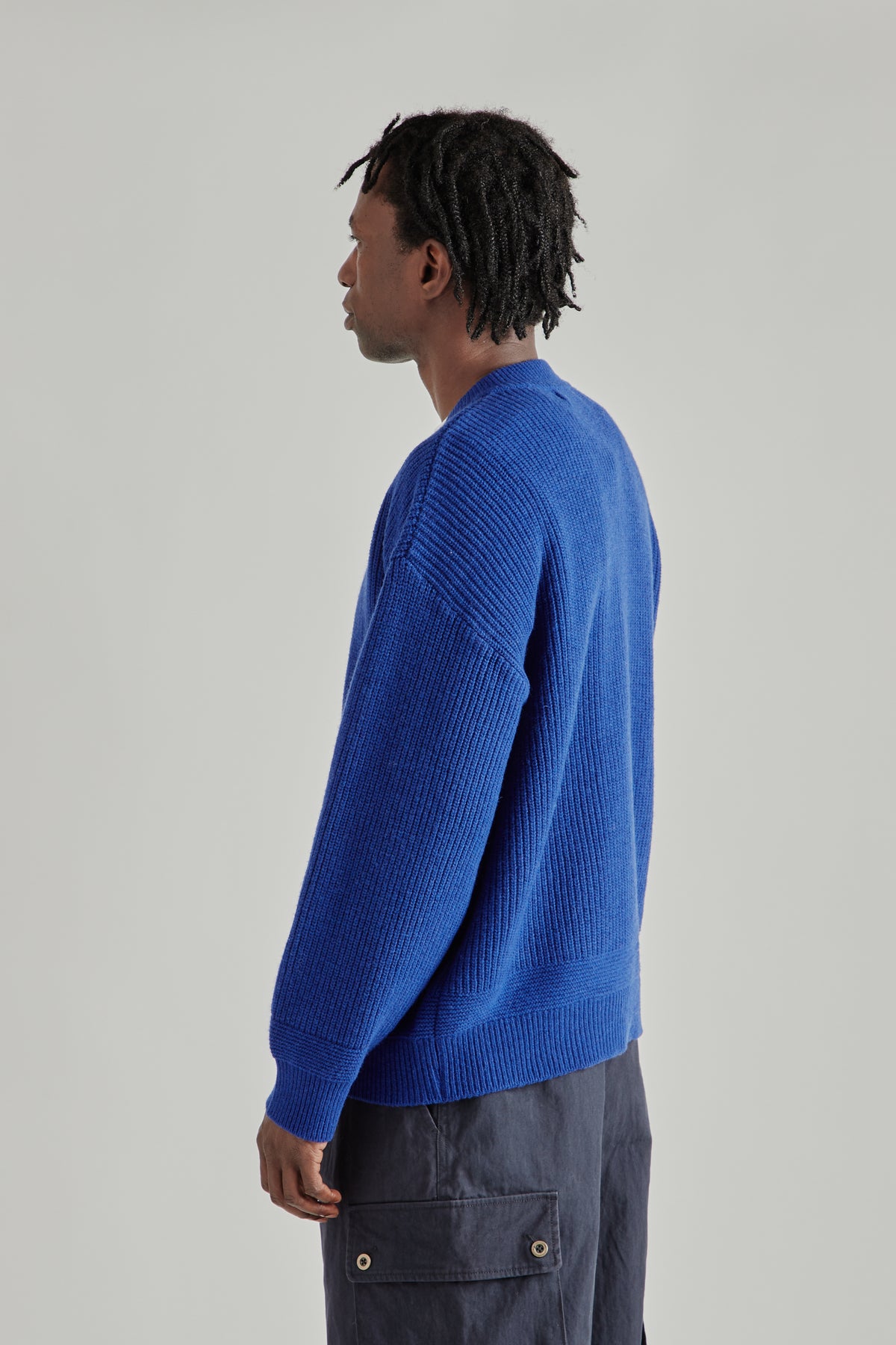 Wool Deck Zipup Cardigan - Cobalt Blue