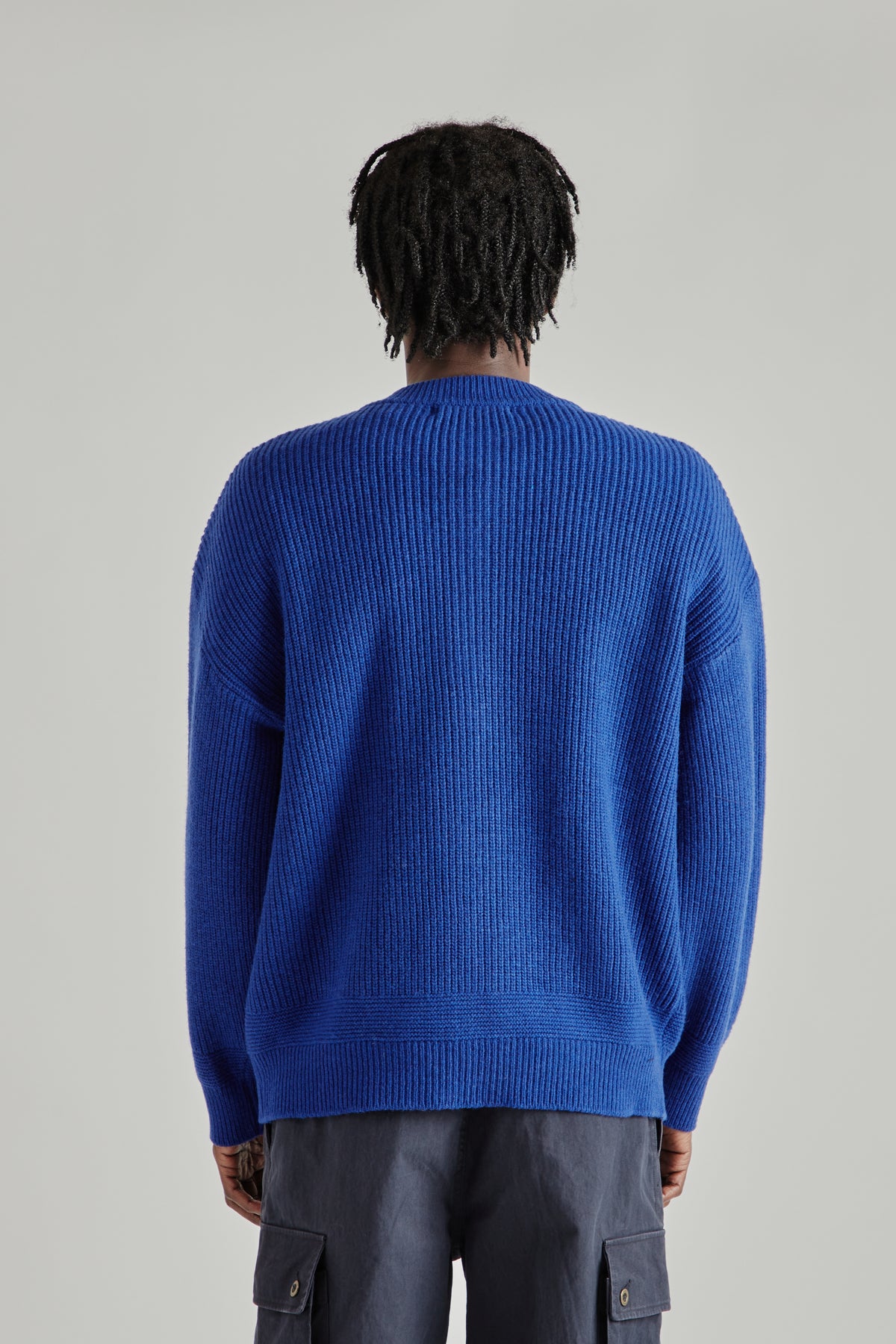 Wool Deck Zipup Cardigan - Cobalt Blue