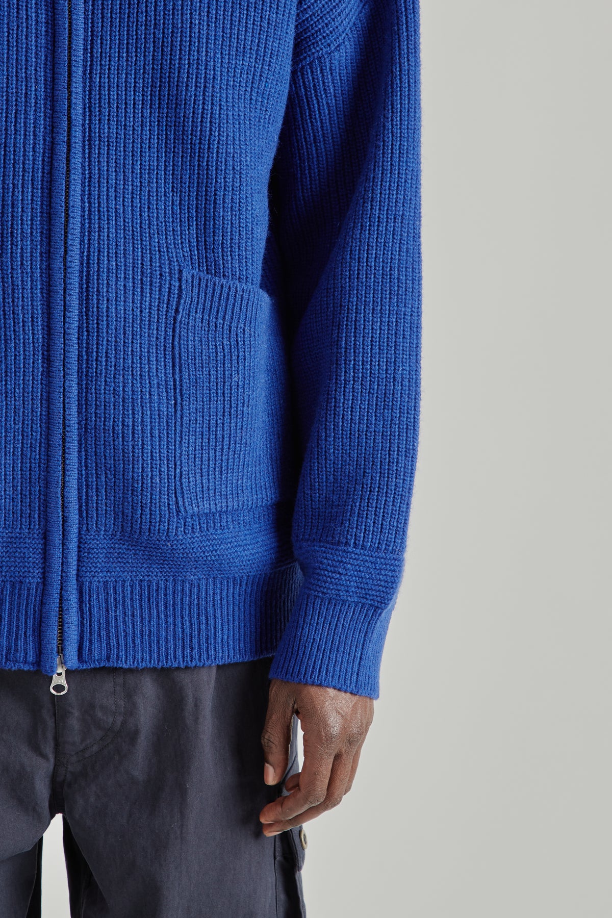 Wool Deck Zipup Cardigan - Cobalt Blue
