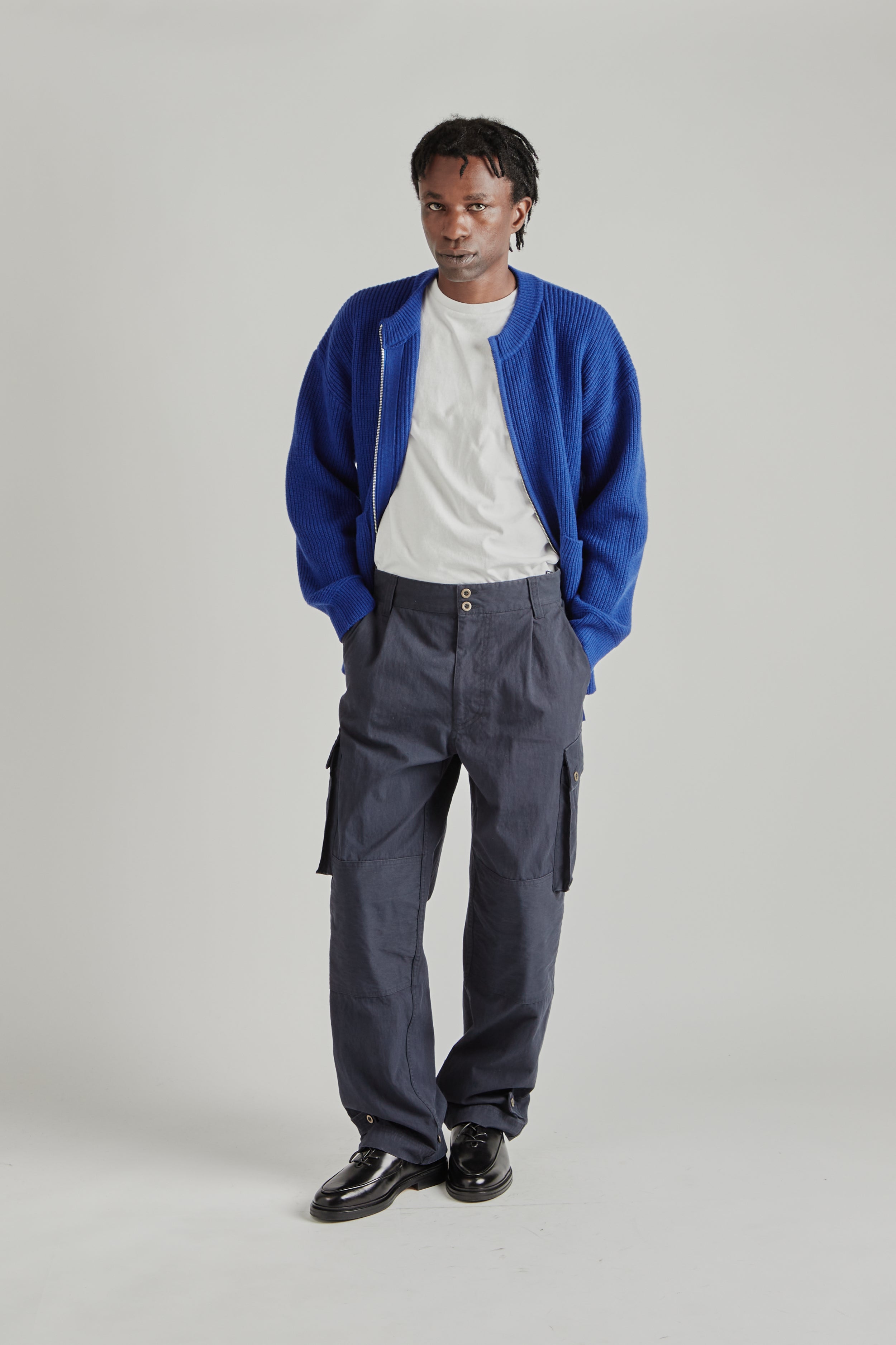 Frizmworks Wool Zip Cardigan Blue | Wallace Mercantile