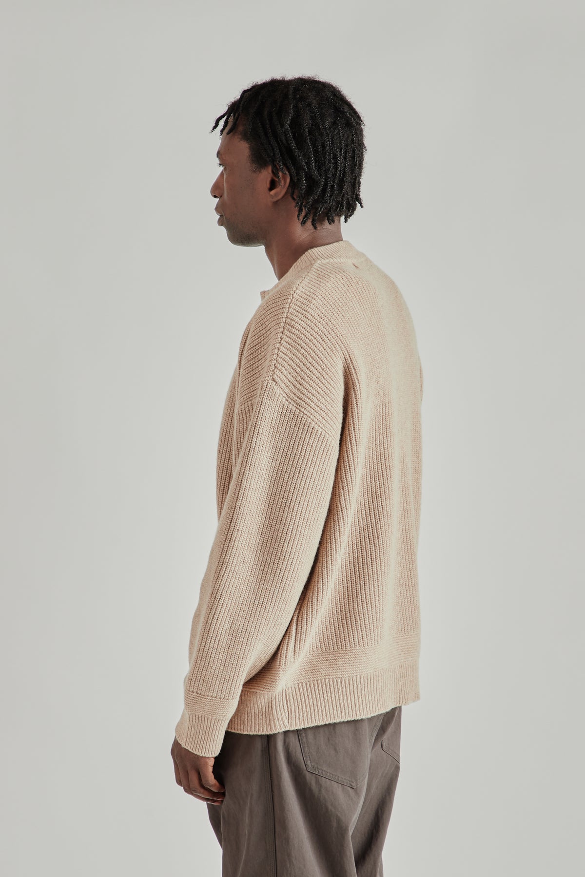 Wool Deck Zipup Cardigan - Oatmeal