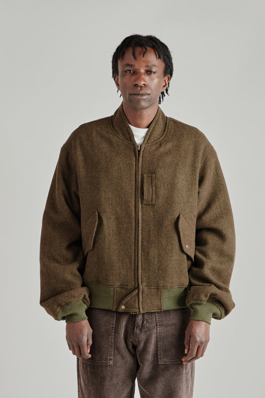 Wool Flight Jacket - Moss Green