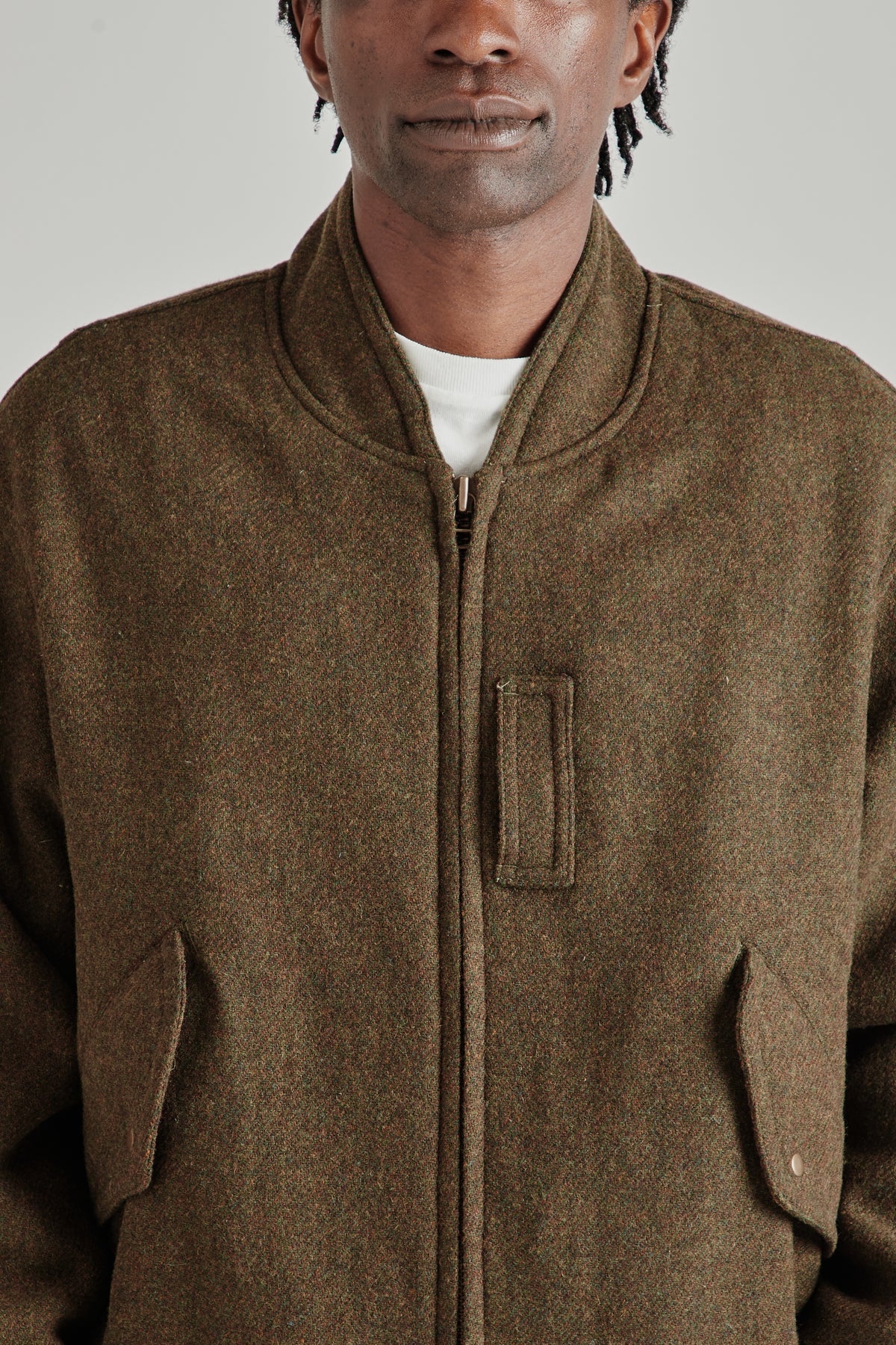 Wool Flight Jacket - Moss Green