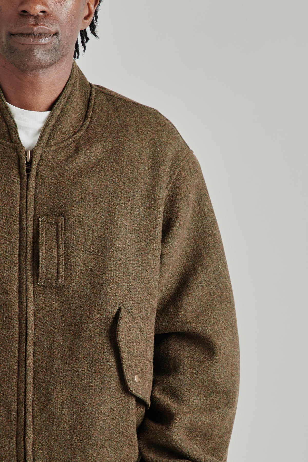 Wool Flight Jacket - Moss Green