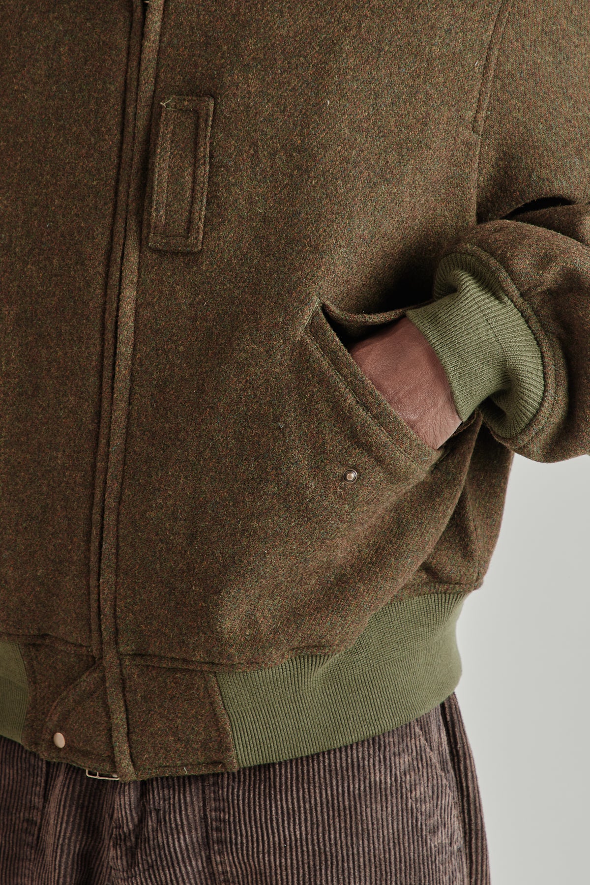 Wool Flight Jacket - Moss Green