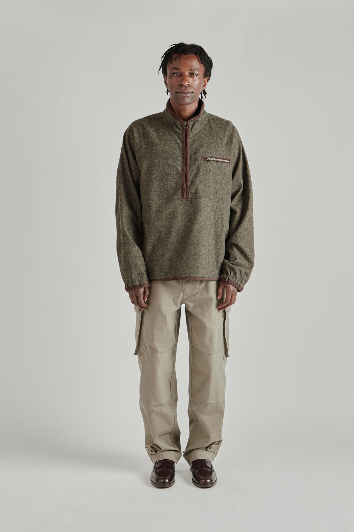 Wool Half Pullover - Forest Black