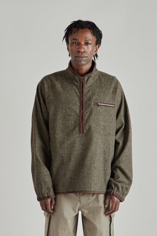 Wool Half Pullover - Forest Black