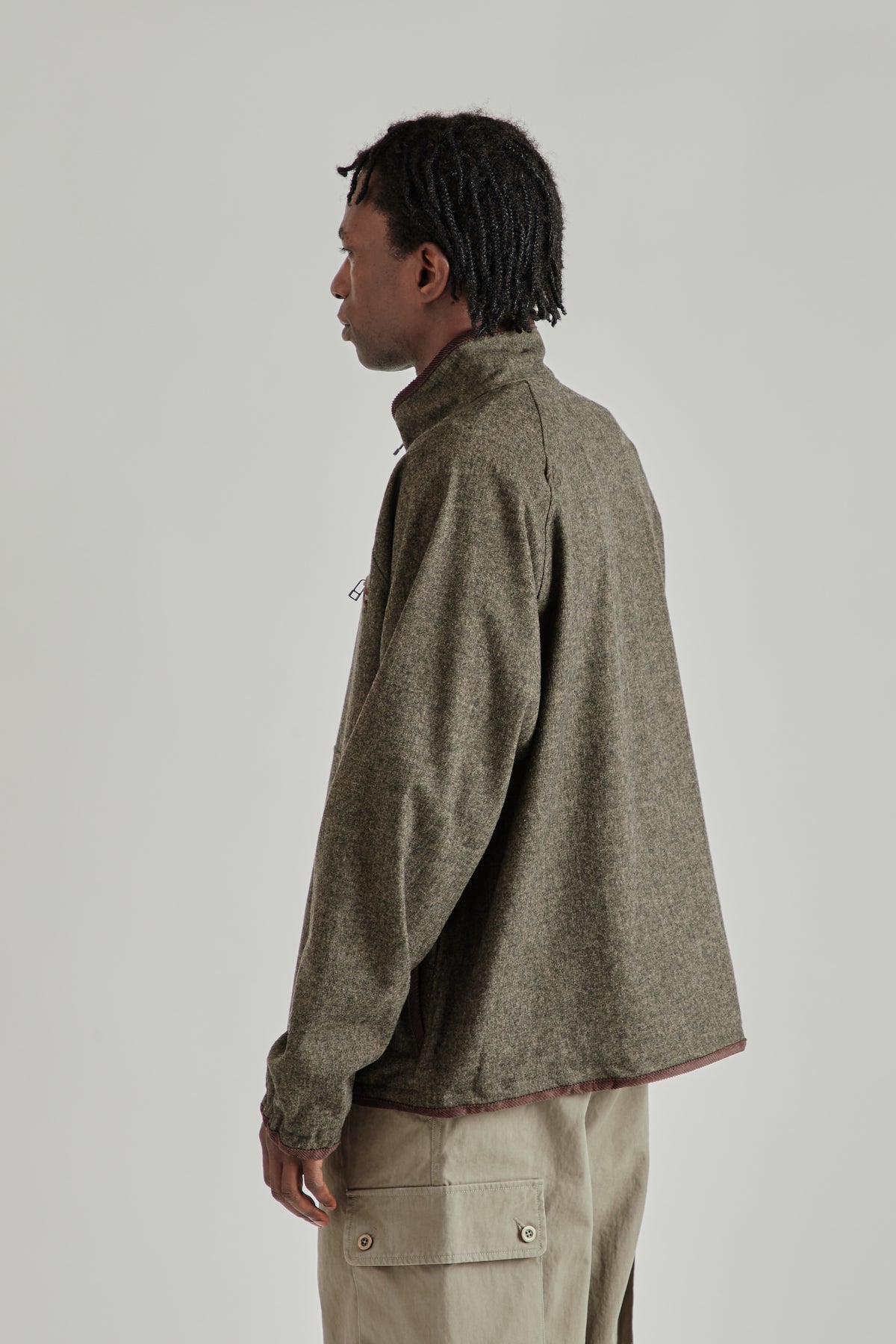 Wool Half Pullover - Forest Black