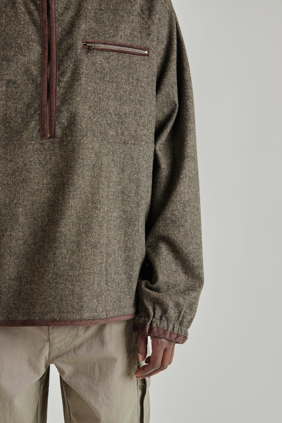 Wool Half Pullover - Forest Black