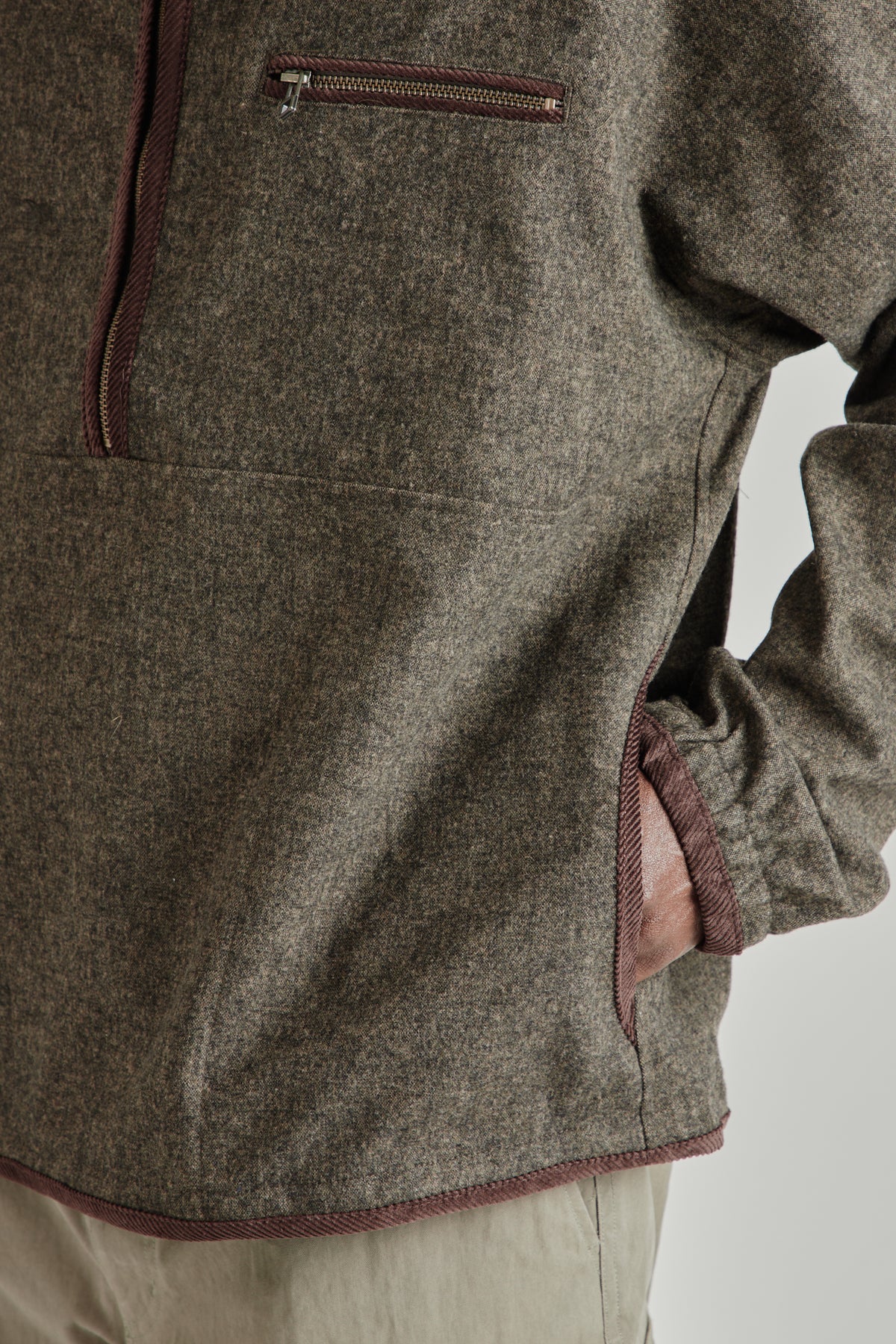 Wool Half Pullover - Forest Black