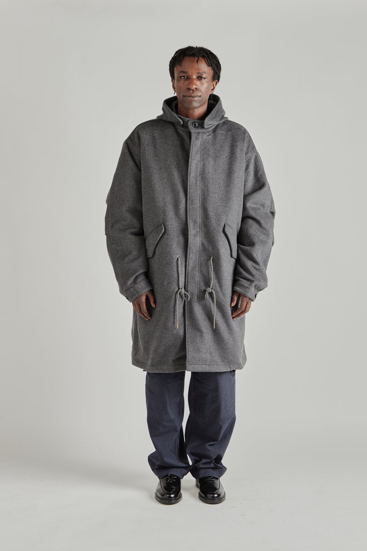 Wool Vincent Fishtail Parka - Charcoal
