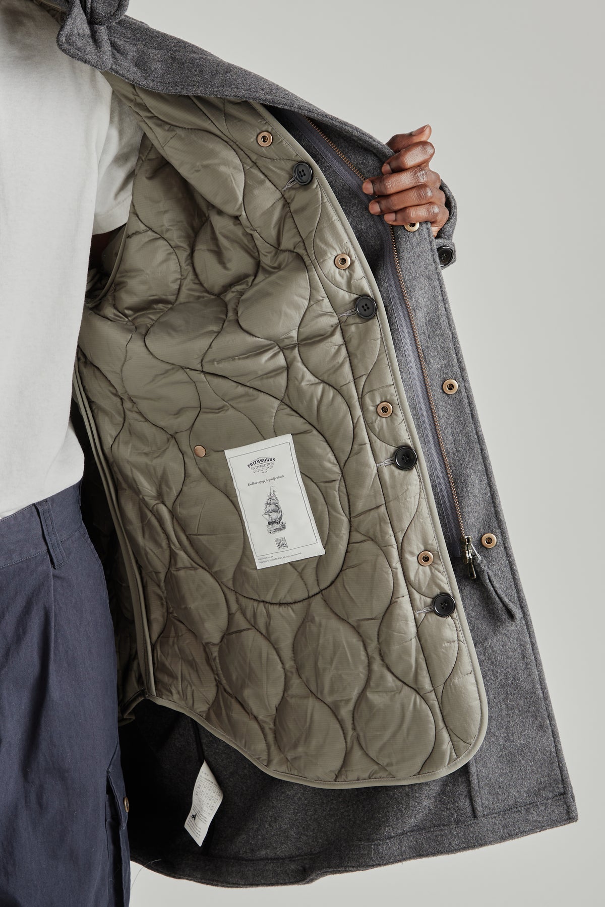 Wool Vincent Fishtail Parka - Charcoal