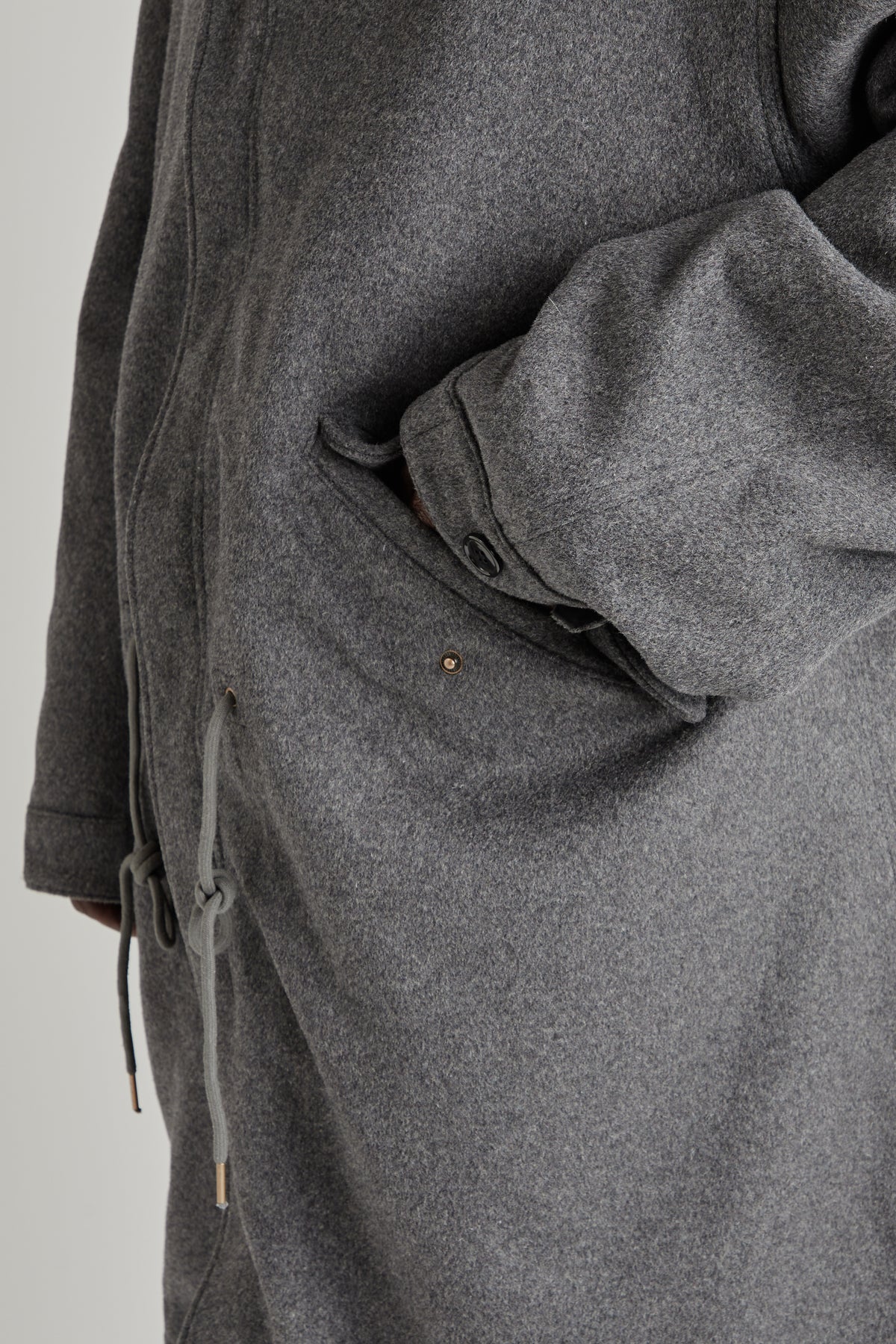 Wool Vincent Fishtail Parka - Charcoal