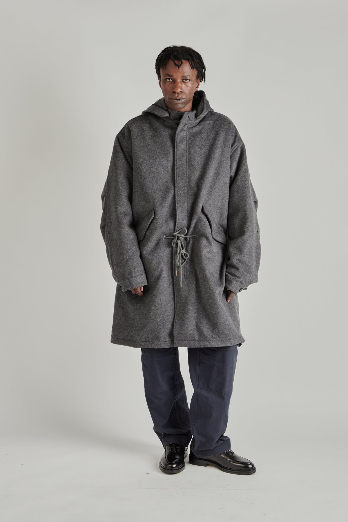 Wool Vincent Fishtail Parka - Charcoal