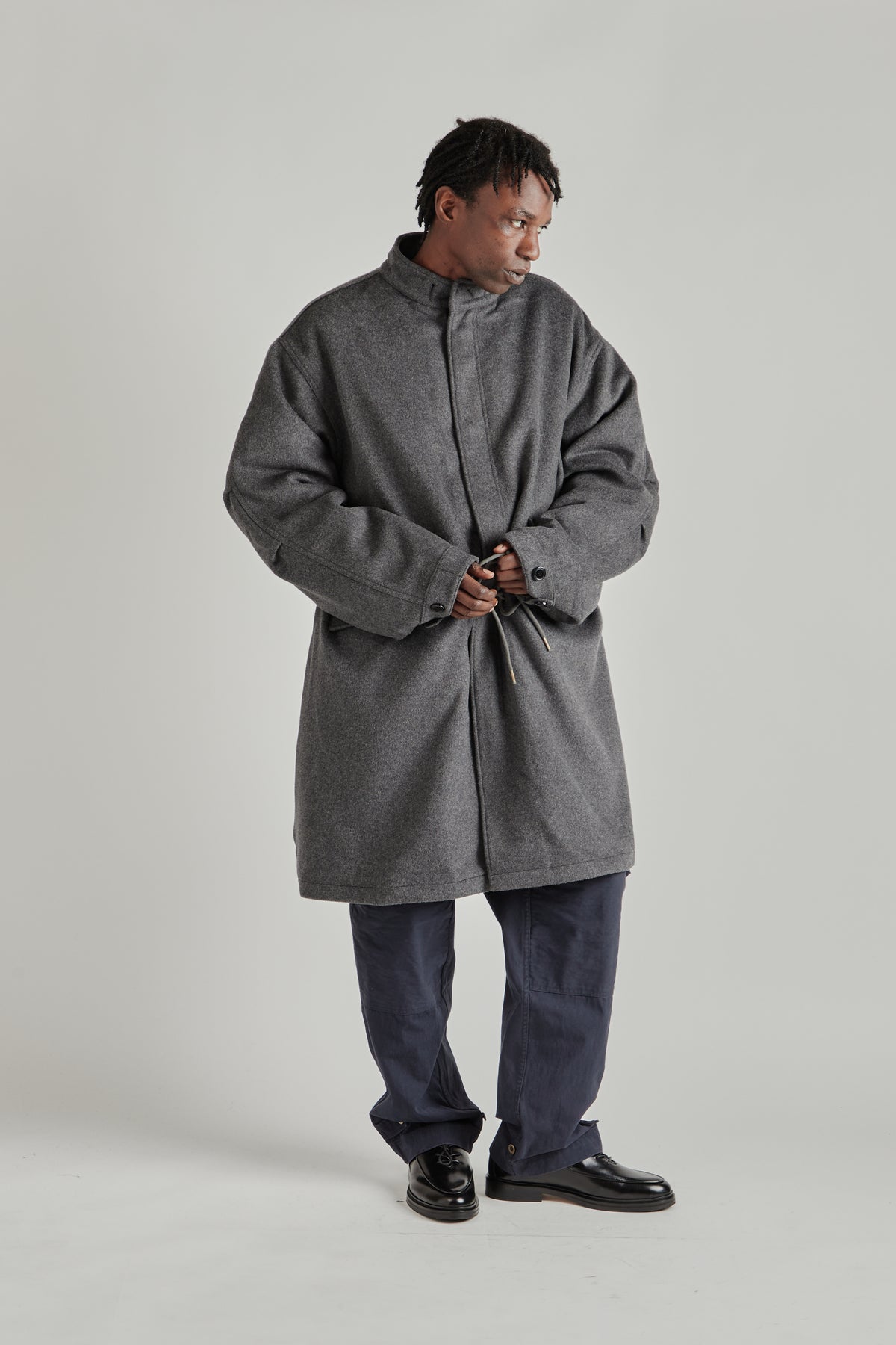 Wool Vincent Fishtail Parka - Charcoal