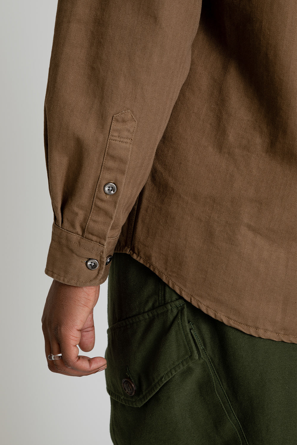 Frizmworks HBT Carpenter Pocket Work Shirt Mocha Detail 05