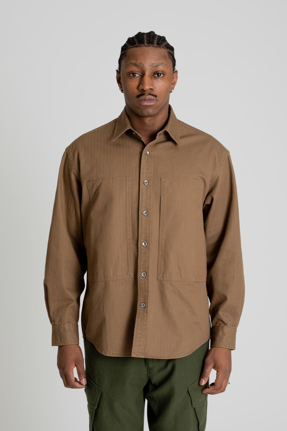 Frizmworks HBT Carpenter Pocket Work Shirt Mocha Focus