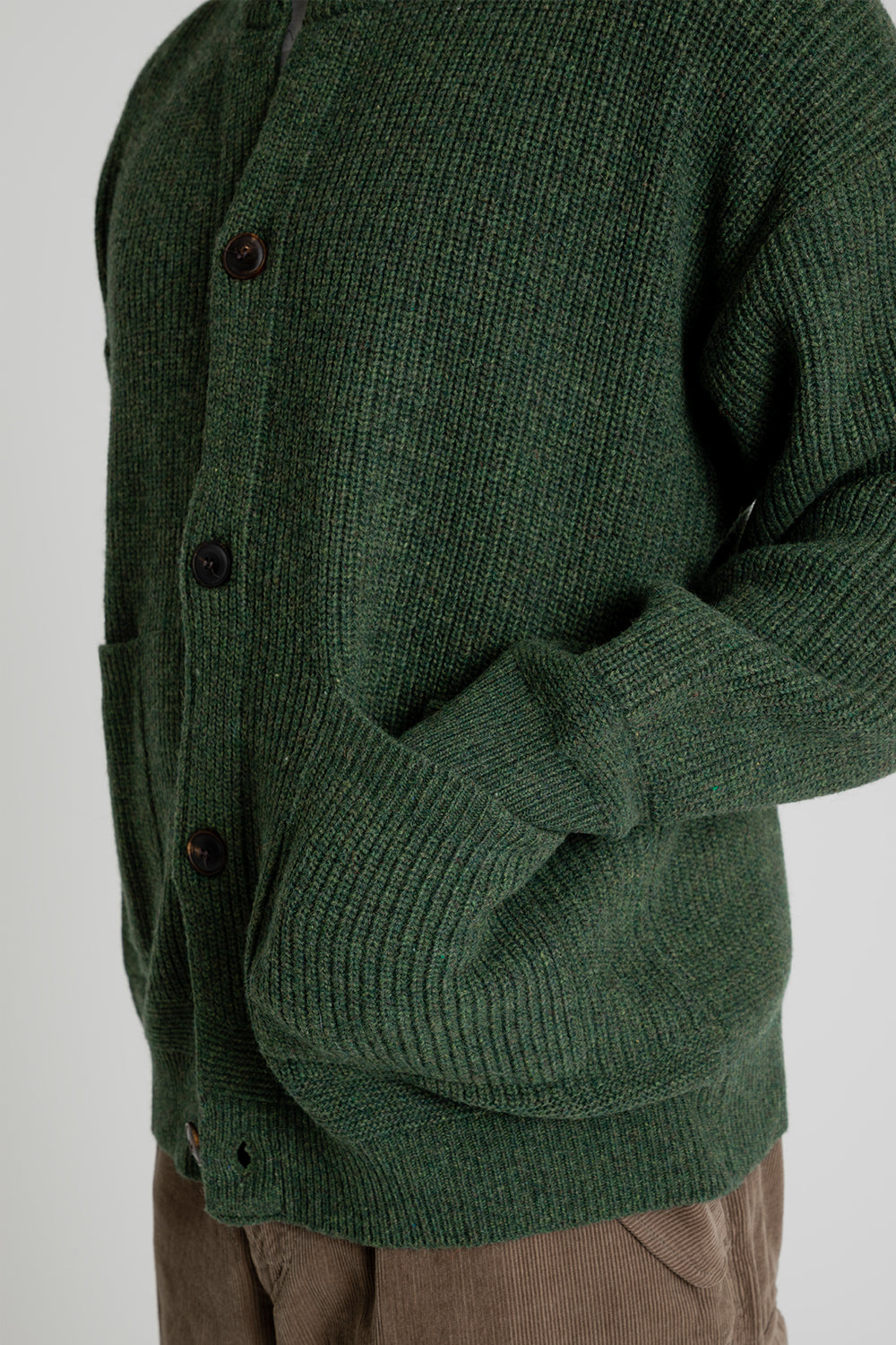 Frizmworks Heavy Wool Round Cardigan Forest Green Detail 02
