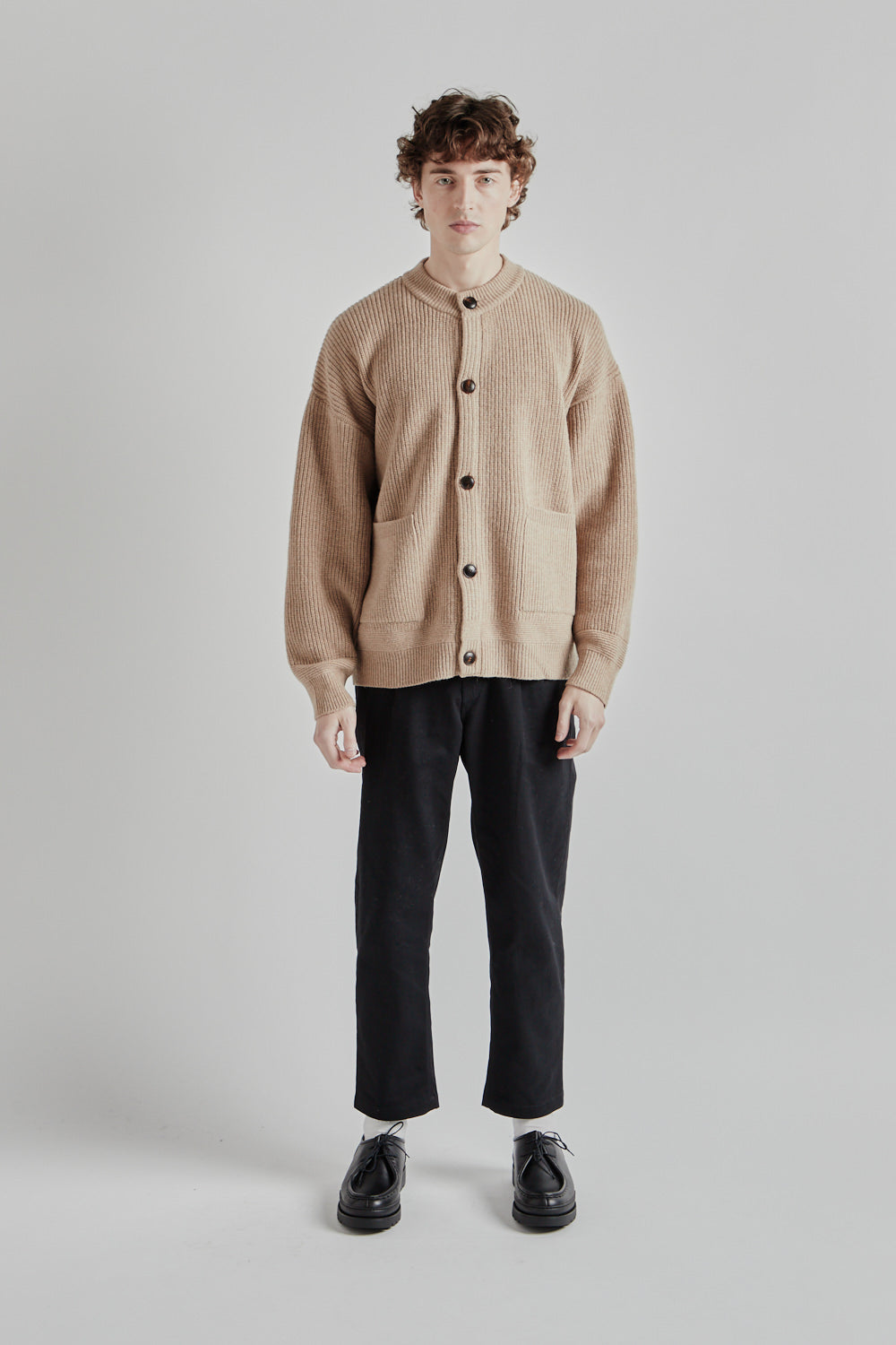 Frizmworks Heavy Wool Round Cardigan - Oatmeal | Wallace
