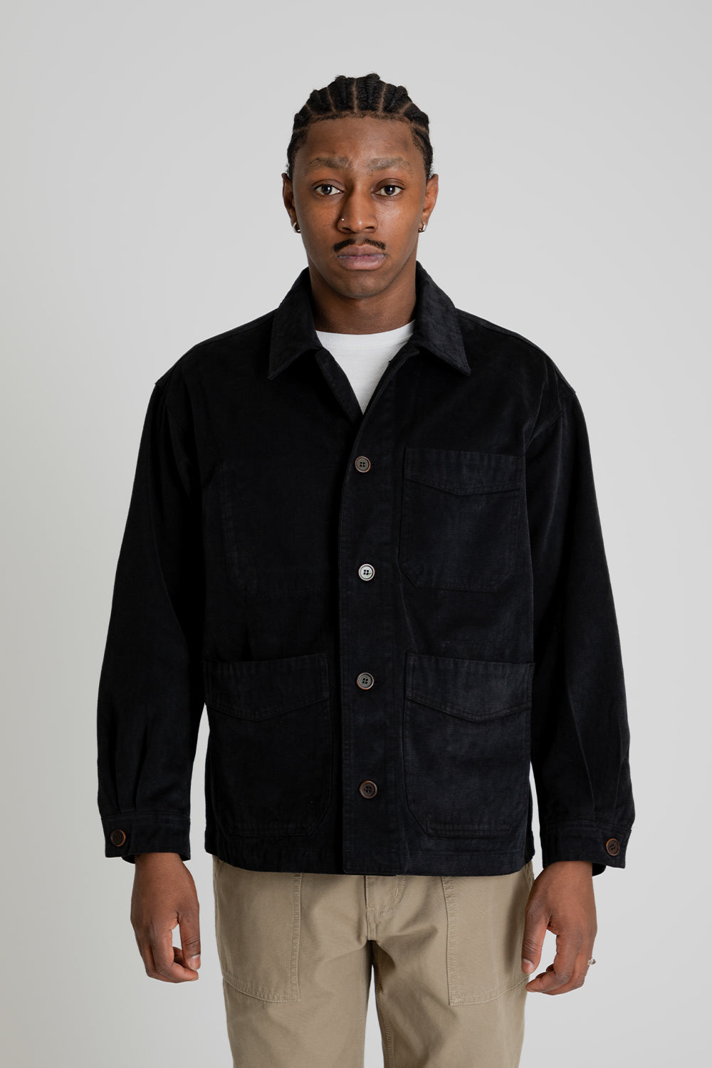 Frizmworks Jungle Moleskin French Work Jacket Black Focus