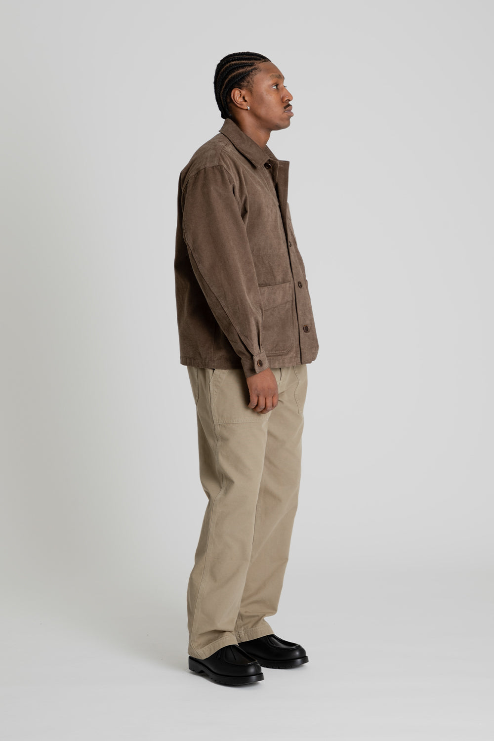 Frizmworks Jungle Moleskin French Work Jacket Brown Side