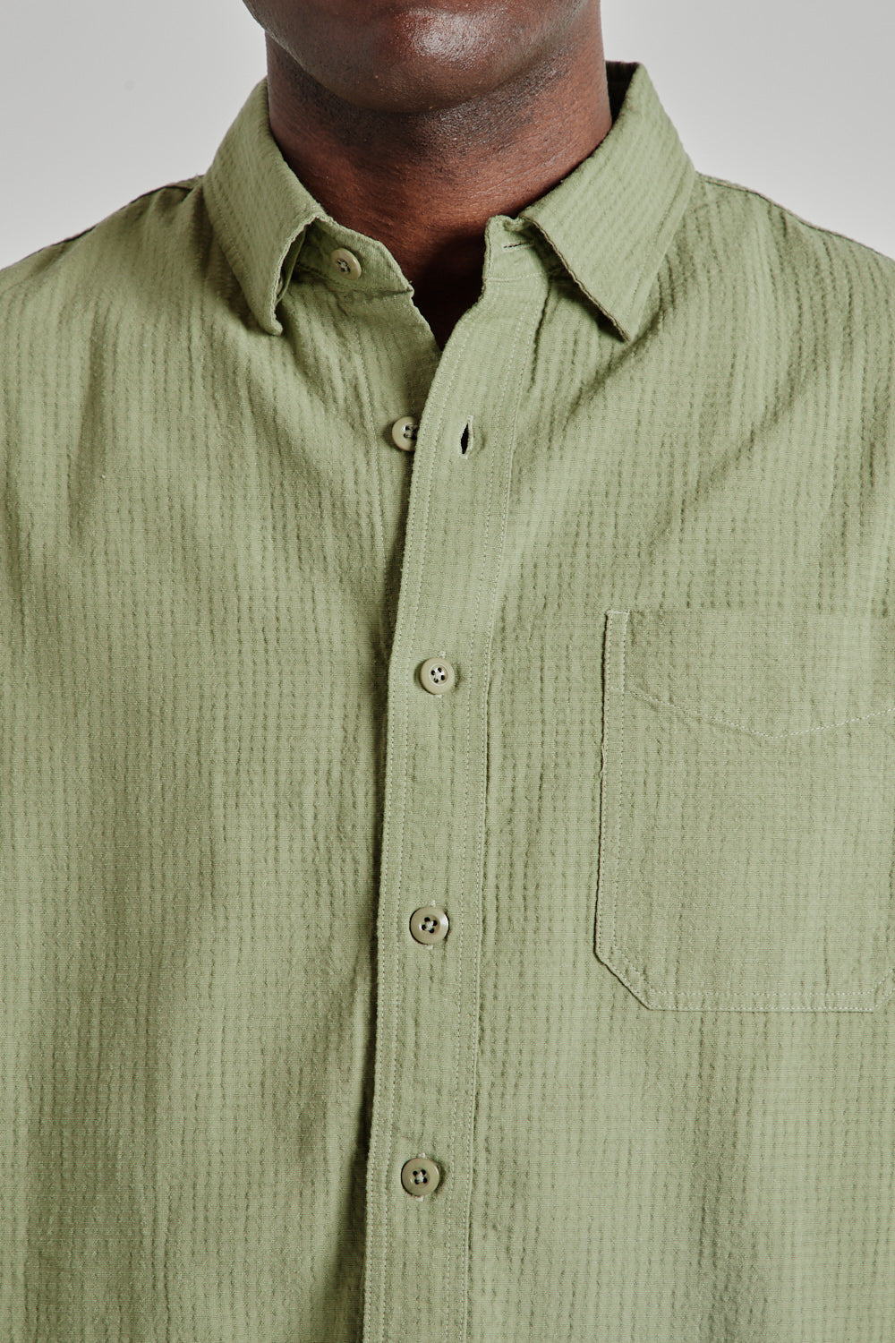 OG Dobby Weave Seersucker Shirt - Olive