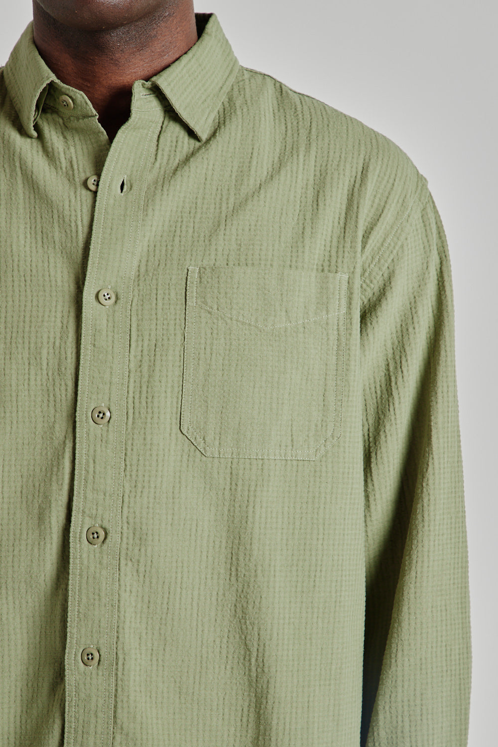 OG Dobby Weave Seersucker Shirt - Olive