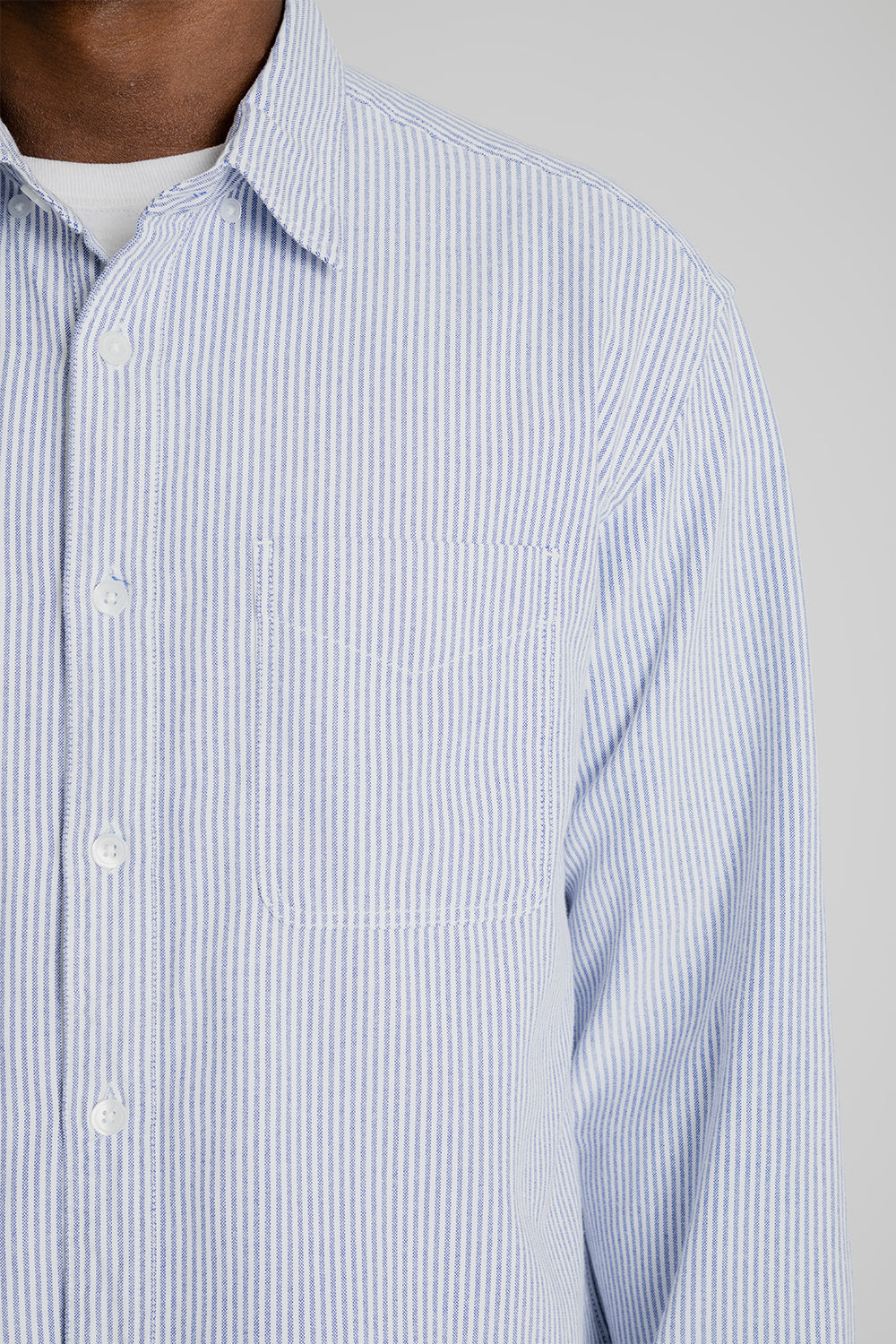 Frizmworks OG Stripe Oversized Shirt Blue Detail 02