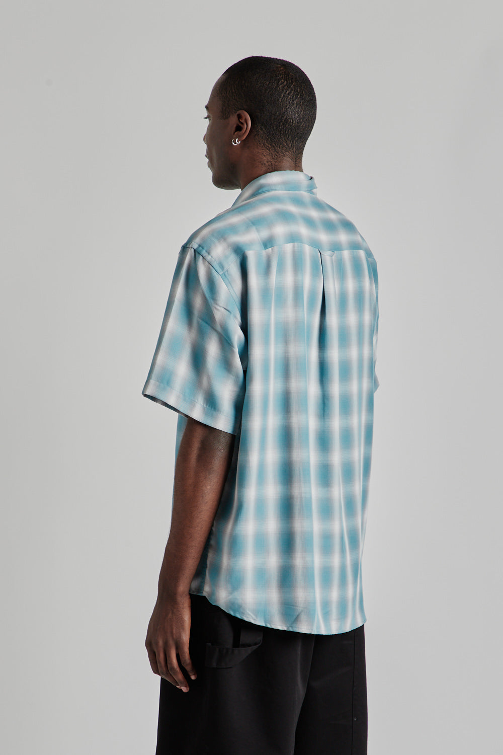 Ombre Check Relaxed Half Shirt - Mint