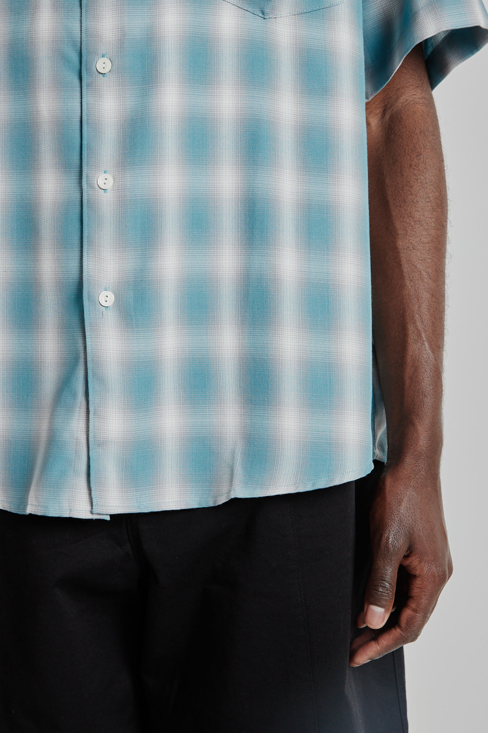 Ombre Check Relaxed Half Shirt - Mint