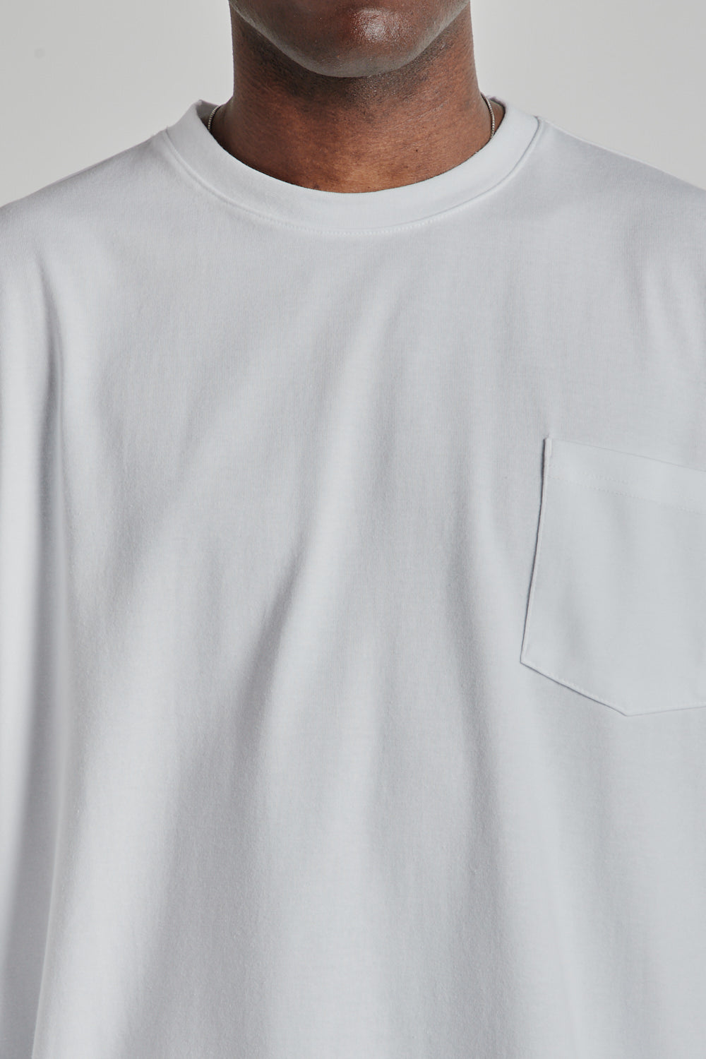 Oversized Long Sleeved Pocket Tee - White