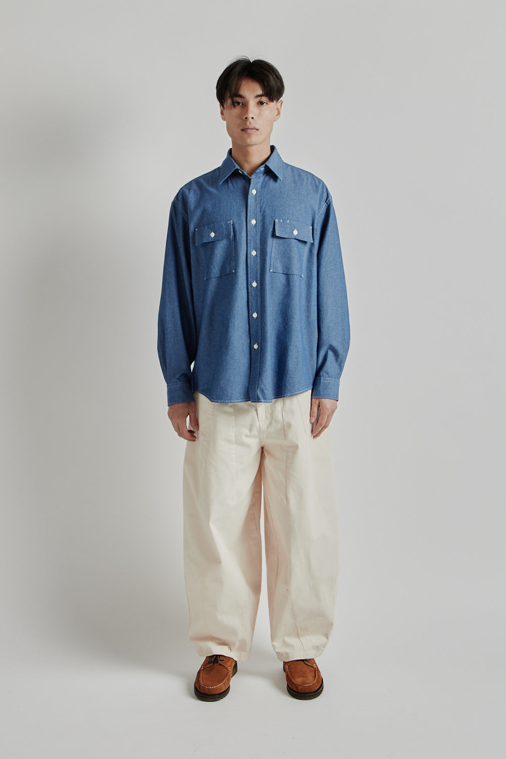 Frizmworks Cigarette Pocket Chambray Shirt - Blue | Wallace