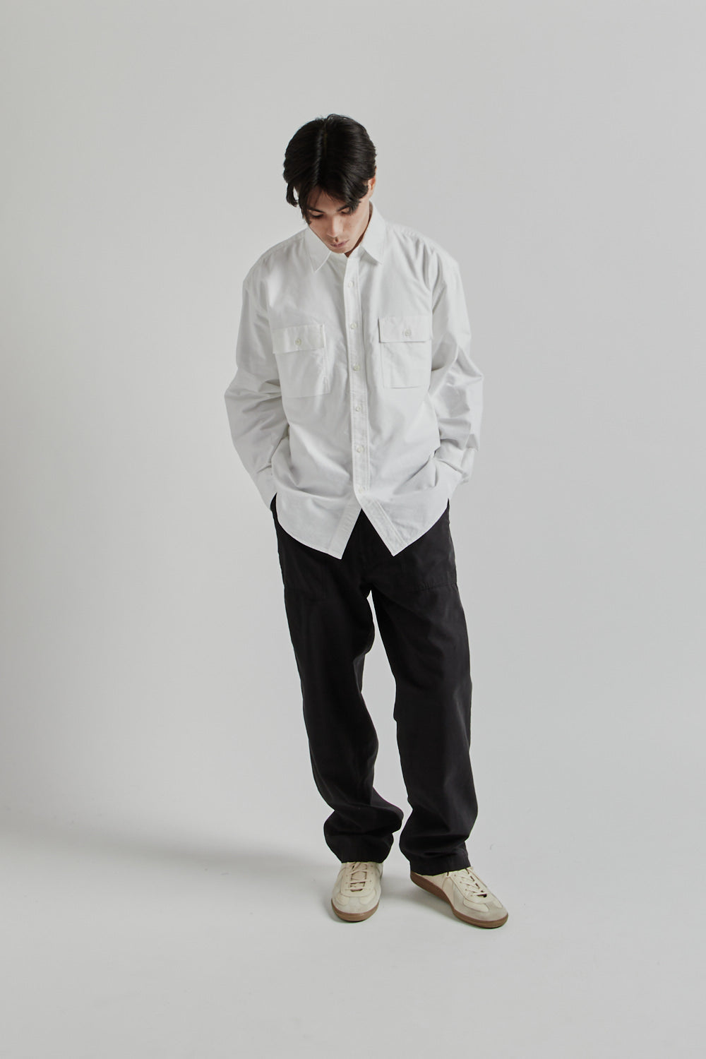 Frizmworks Cigarette Pocket Chambray Shirt - White | Wallace