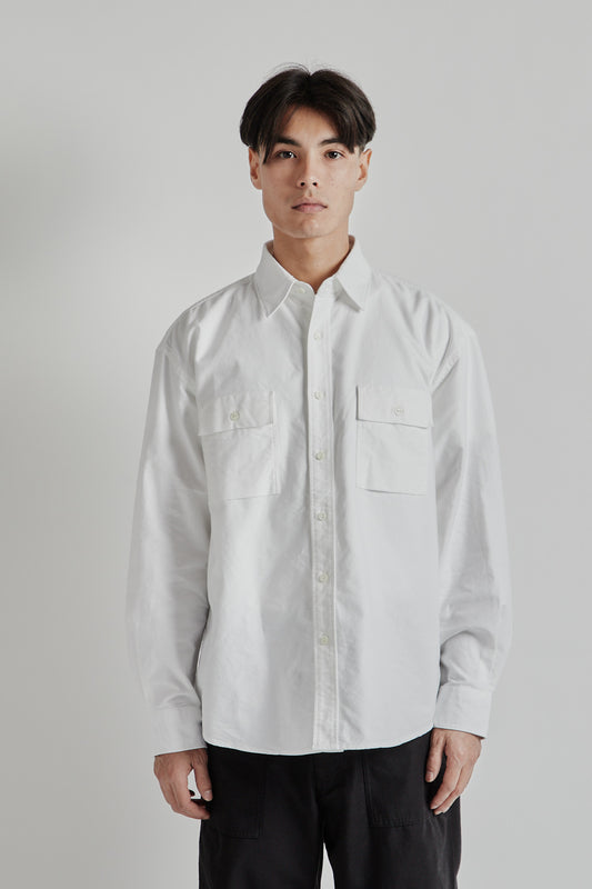 Frizmworks SS25 Cigarette Pocket Chambray Shirt White 02