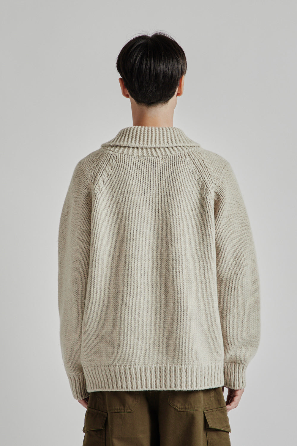 Frizmworks SS25 Heavy Cowichan Zip Up Cardigan Oatmeal 05