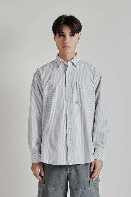 Frizmworks SS25 OG Stripe Oversized Shirt Grey 02